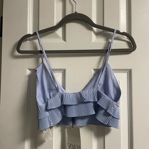 Blue Zara Ruffle Tank